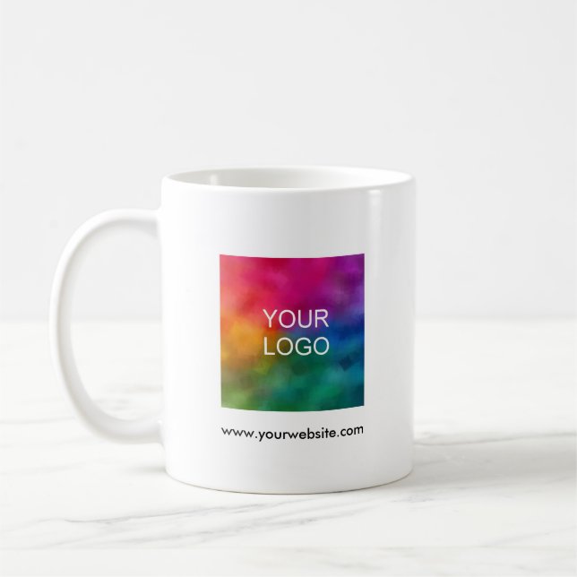 Mug Logo d'entreprise QR Code Scan Me Modern Simple (Gauche)