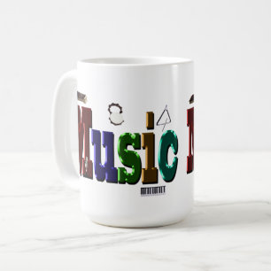 Mug Logo D'Image De Musique Avec Instruments,