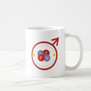 Mug Logo drôle de geek d'atome d'hélium d'homme viri