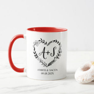 Mug Logo du Mariage de monogramme personnalisé avec c