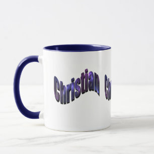 Mug Logo du nom du chrétien bleu,