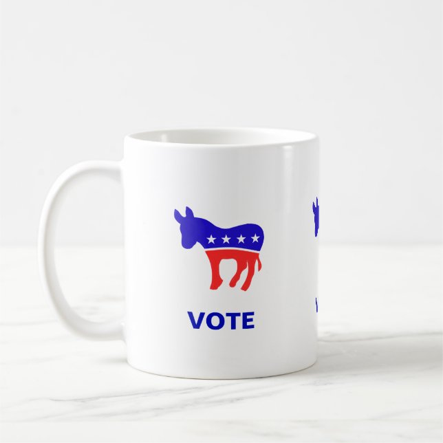 Mug Logo du parti démocrate et texte du vote modifié (Gauche)