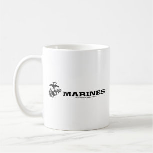 Mug Logo en noir empilé USMC