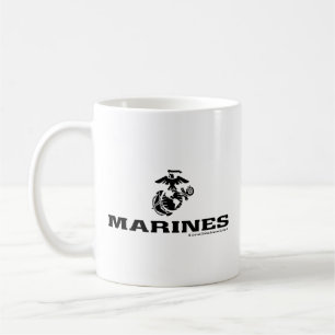Mug Logo en noir empilé USMC