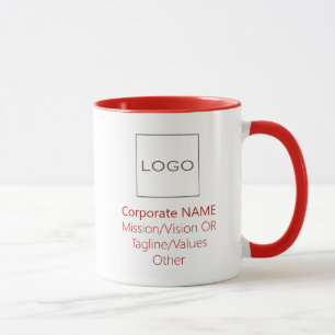 Mug Logo Entreprise Entreprise Logo Customisé Rouge