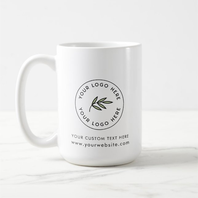 Mug Logo moderne blanc personnalisé (Gauche)