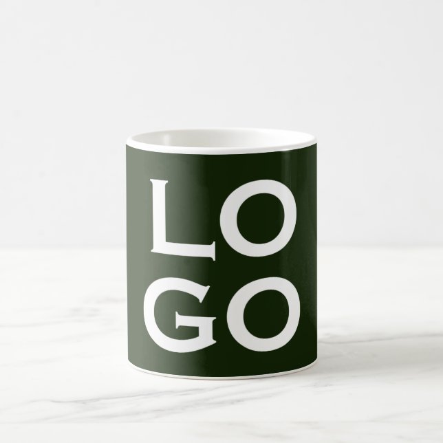 Mug Logo ou image personnalisé sur fond vert forêt (Centre)