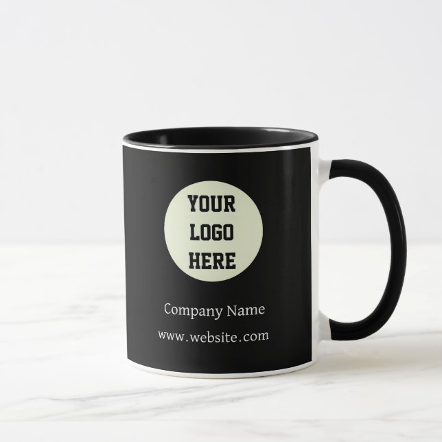 Mug Logo Personnalisé Entreprise Noir Marque Entrepris (Droite)