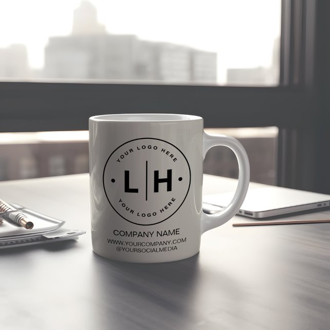 Mug Logo personnalisé moderne (Modern Custom Logo Business Gift Coffee Mug by MINTIC DESIGN STUDIO)
