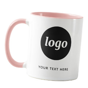 Mug Logo simple et marque commerciale texte rose pâle