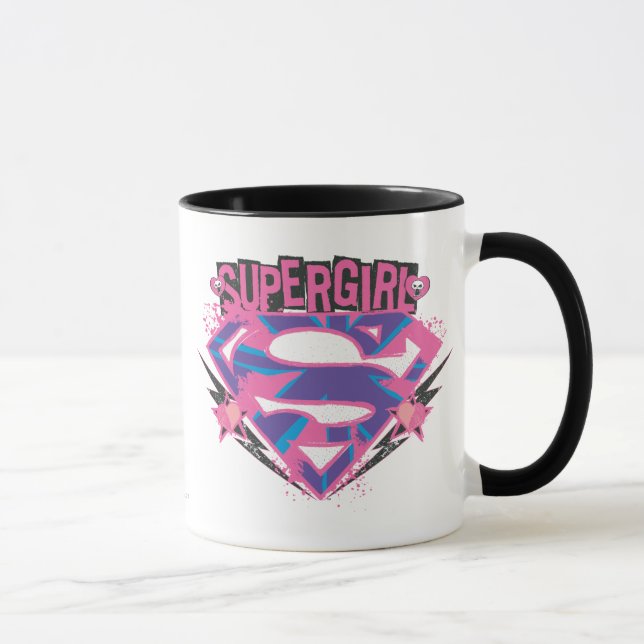 Mug Logo Supergirl rose et violet Grunge (Droite)