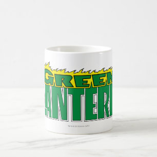 Mug Logo vert de lanterne - flammes jaunes