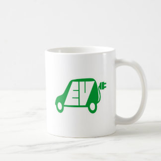 Mug Logo vert d'icône du véhicule électrique EV -