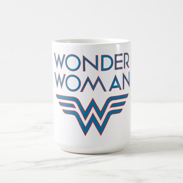 Mug Logo Wonder Woman bleu et rouge Retro (Centre)