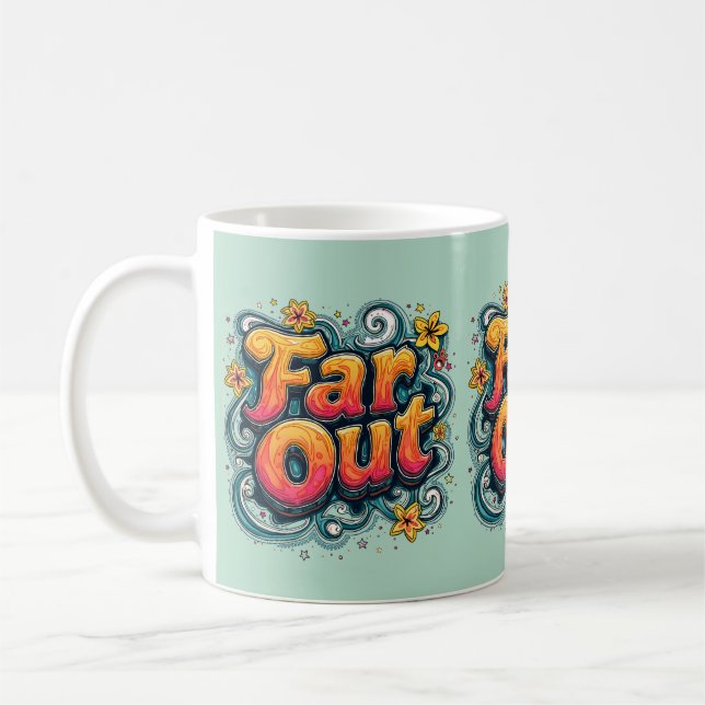 Mug Loin Retro les années 70 Psychédélique Super Hippi (Gauche)