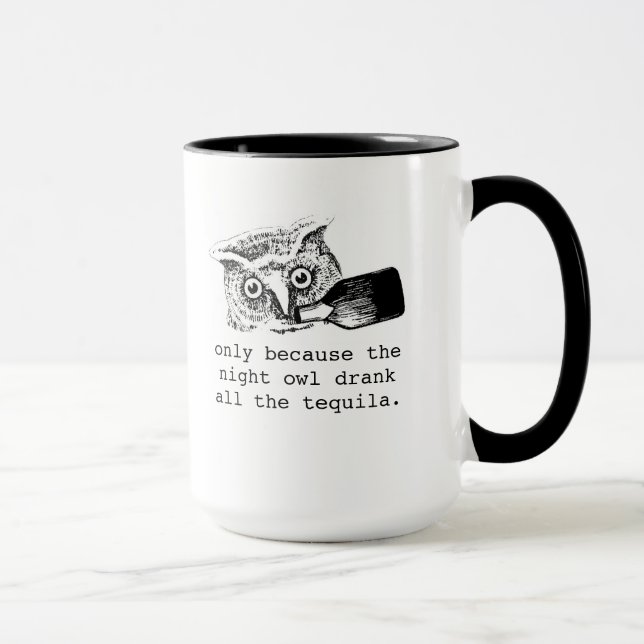 Mug l'oiseau tôt obtient le ver que le couche-tard (Droite)