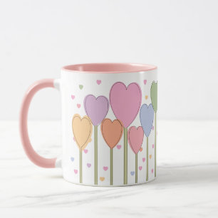 Mug Lollipops Coeur Whimsical Retro Pastel