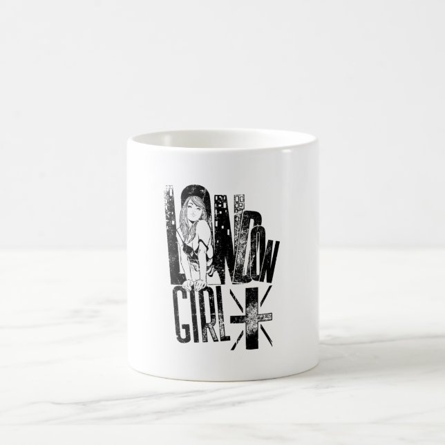 Mug London Girl Royaume-Uni Union Jack noir (Centre)