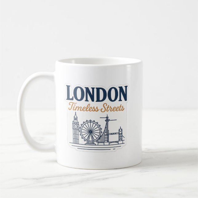 Mug London Timeless Streets – Big Ben & Tower Bridge (Gauche)
