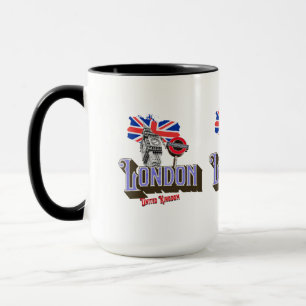 Mug Londres Royaume-Uni, Big Ben, métro, Union Jack