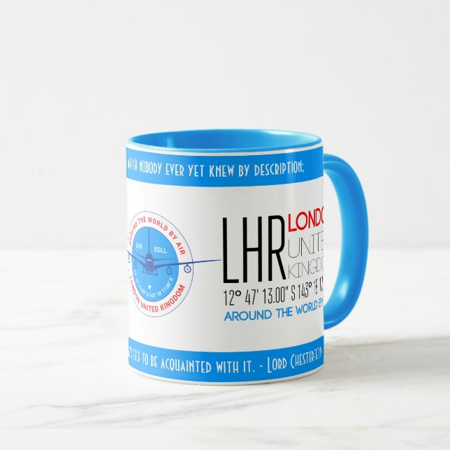 Mug Londres, Royaume-Uni élégant (Devant droit)