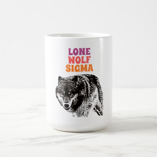 Mug Lone Wolf Homme Sigma moderne minimaliste (Centre)