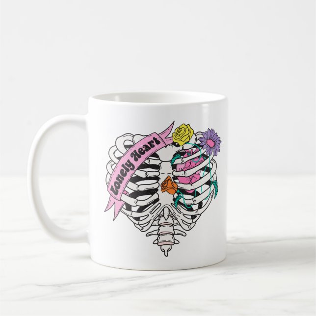 Mug Lonely Heart Skeleton Anti Valentine (Gauche)