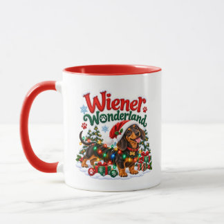 Mug Long et Joyeux Noël Drôle de Dachshund Xmas