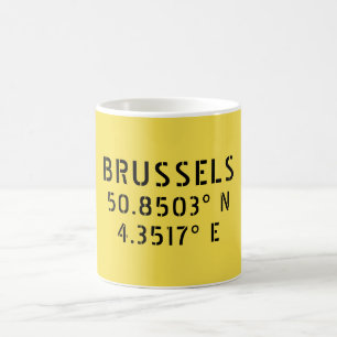 Mug Longitude de la latitude de Bruxelles