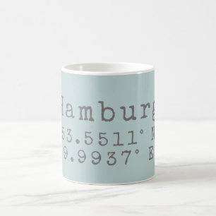 Mug Longitude de la latitude de Hambourg