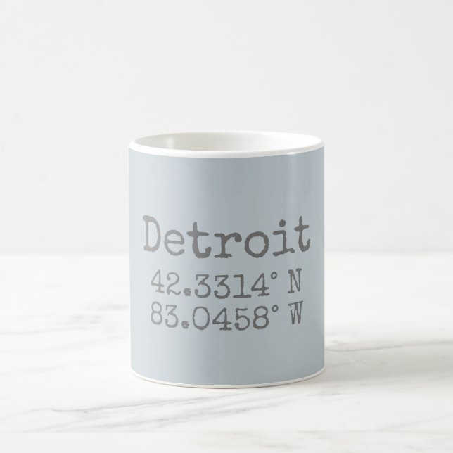 Mug Longitude de la latitude Détroit (Centre)