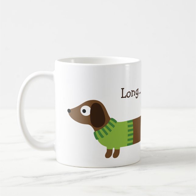 Mug Longue illustration mignonne de teckel (Gauche)