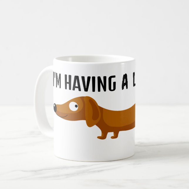 Mug Longue journée Dachshund Wiener Dog Funny (Devant gauche)