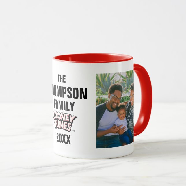Mug LOONEY TUNES™ Caractère Logo Famille Photo (Devant droit)