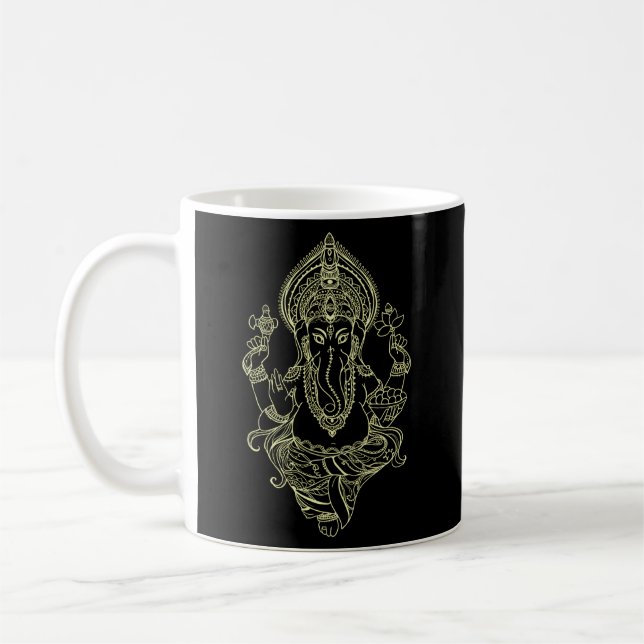 Mug Lord Ganesha Elephant Dieu Yoga (Gauche)