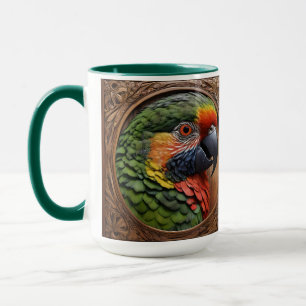 Mug Lorikeet à arc-en-ciel australien encadré en bois,