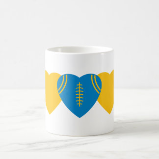 Mug Los Angeles Chargers Football Heart Design