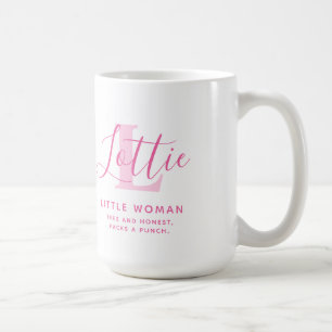 Mug Lottie nom signification et monogramme de texte ro