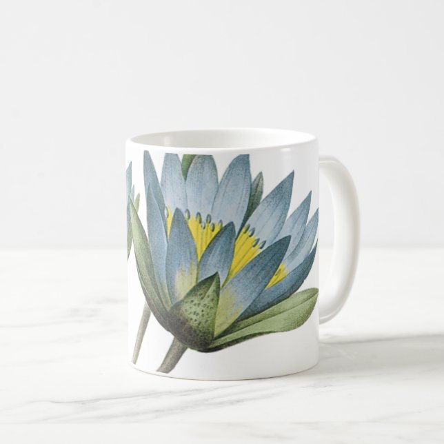 Mug lotus bleu (Nymphaea caerulea) par Redouté (Devant droit)