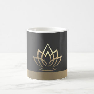 Mug Lotus d'Or Élégant, Yoga