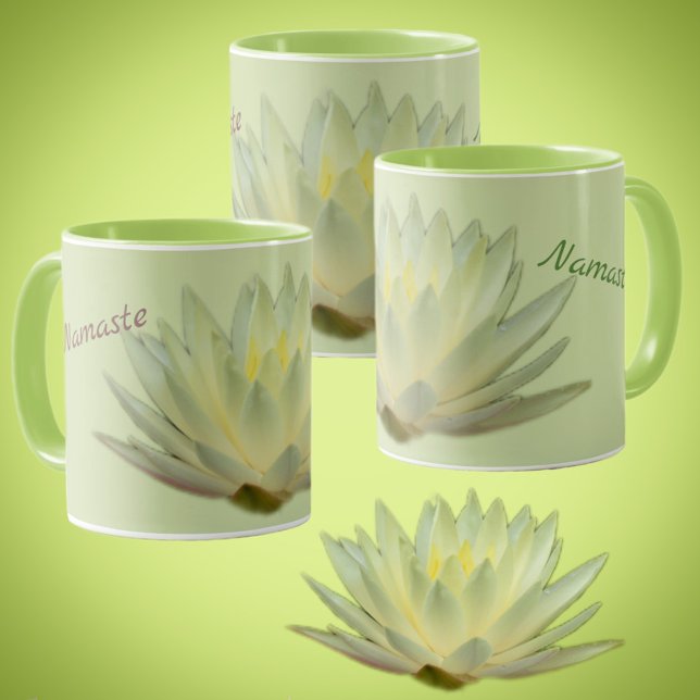 Mug Lotus Floral Nénuphar Botanique Namaste Pastel (Créateur téléchargé)
