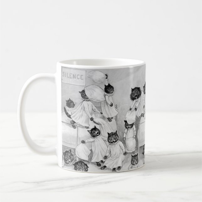 Mug Louis Wain Cat Art Be Good cat coussin combat (Gauche)