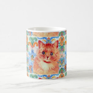 Mug Louis Wain mignon chat avec motifs abstraits derri