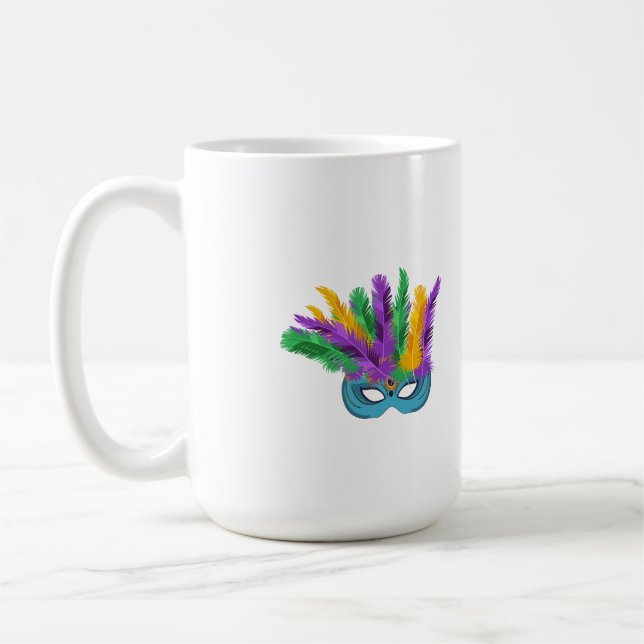Mug Louisiana Mardi Gras Fêtes Masque Plumes (Gauche)