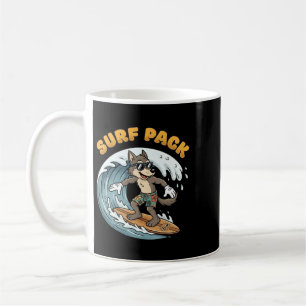 Mug Loup de surf vintage Surf Pack Vagues océaniques R