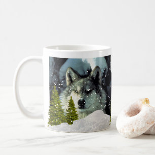 Mug Loup en hiver Snow Wildlife Lover Café
