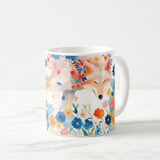 Mug Loup fantaisiste dans un jardin fleuri en fleurs