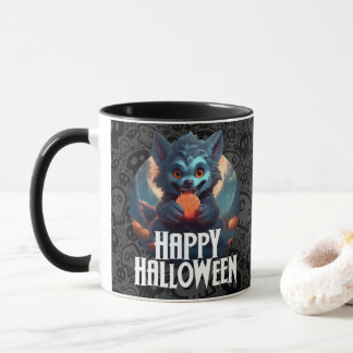 Mug Loup-garou mangeant des bonbons Joyeux Halloween