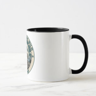 Mug Loup hurlant vintage sous la pleine lune sauvage