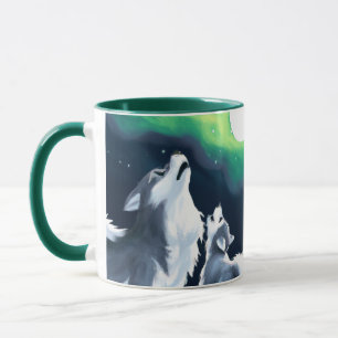Mug Loup mou et canard à Pleine lune